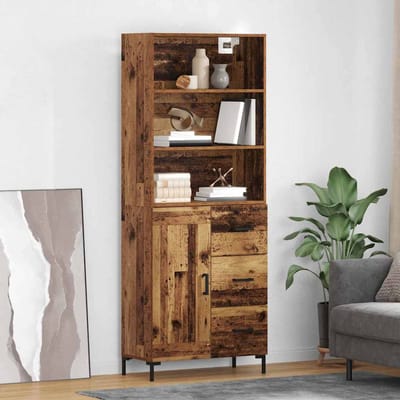 vidaXL - Highboard - Oudhout - 69,5 - x - 34 - x - 180 - cm - Bewerkt - hout