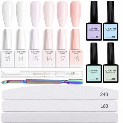 Canni - Biab - Set - 15-delig - HEMA-vrij - TPO-vrij - Builder in a bottle - Builder gel - Biab nagellak - Biab set - The gel bottle biab - Gel in a bottle