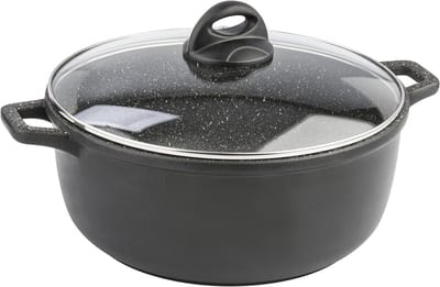Gegoten aluminium braadpan met handgrepen en deksel - 28 cm
