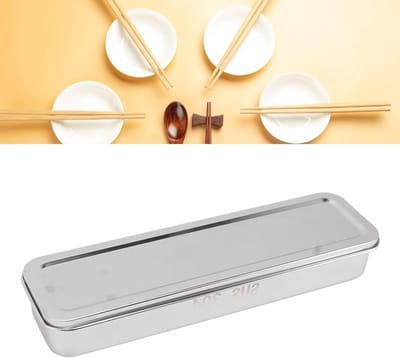 Roestvrijstalen Bestekbak met Afvoer en Deksel - Keuken Organizer voor Lepels, Vorken en Chopsticks -
