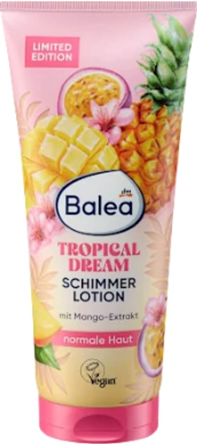 Balea Body Lotion Shimmer Tropical Dream | 1x 200 ml - Tropische Geur - Mango-extract | Voedende Body Lotion - Limited Edition 2026