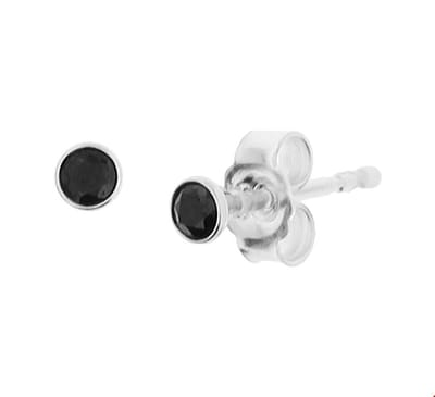 TFT Oorknoppen Zirkonia Zilver Glanzend 2,5 mm zwart