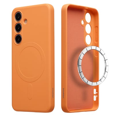 imoshion Hoesje - Geschikt voor Samsung Galaxy S25 - Color Backcover met Magnetische Ring - Oranje