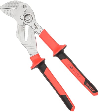 Haupa VDE geïsoleerde Sleuteltang 240 mm - 1000V - Parallel lopende bekken - Individueel getest volgens DIN EN IEC 60900 - 10-voudige krachtoverbrenging - Knop voor éénhandsbediening - Ergonomische 2-componenten handgrepen