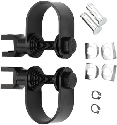 Dailygoods- Voetsteunen Zwart - Voetsteunen Chroom - Motorfiets Voetsteunen - Compatibel met Harley/Honda/Suzuki/Yamaha - Montage 3,80 cm - Metaal - Motorsteunen