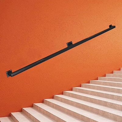 Trapleuning Beugel - Muursteun Reling - Veilig Traplopen - Stevig Smeedijzer - 270cm Lengte - Zwart