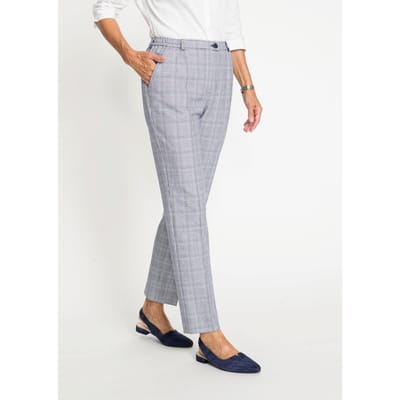 Geruite broek, comfort model - marine / geruit - Gr. 25 van Goldner Fashion