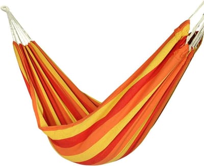 XL Hangmat voor 1 Persoon Katoen 220x110 cm - Inclusief Bevestigingsmateriaal