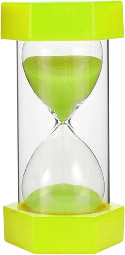 Zandglas Zandloper - Keuken Timer - Tijd Beheer - Stil en Decoratief - 10cm Hoog - Groen