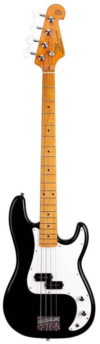 Elektrische basgitaar - SX SPB57-BK - Retro Series 57 - P-Style - Esdoorn toets - Zwart - Inclusief tas