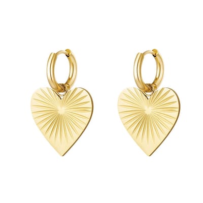 Oorbellen Hart - goud - stainless steel - waterproof - kadotip - valentijnsdag