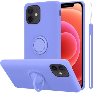 Cadorabo Hoesje geschikt voor Apple iPhone 12 MINI in LIQUID LICHT PAARS - Beschermhoes van flexibel TPU silicone Case Cover met ring