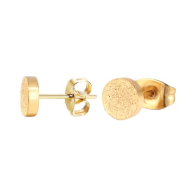 Aramat Jewels | Oorbellen | Goudkleurige matte oorstekers 8 mm | | | |8mm | Staal | Kinderen, Volwassenen | Verkleurd niet