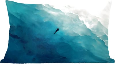 Sierkussens - Kussentjes Woonkamer - 60x40 cm - Zee - Silhouet - Abstract - Blauw