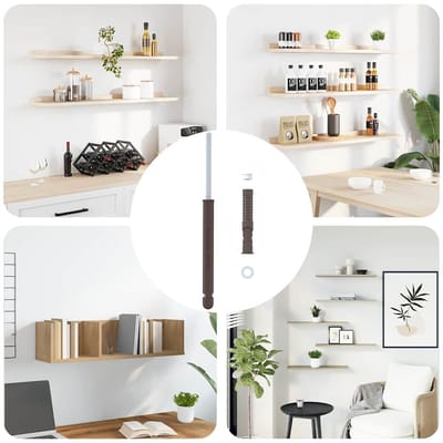 vidaXL - Vliegende - Plankbeugels - 12 - Beige - Ø10 - x - 170 - mm - Staal