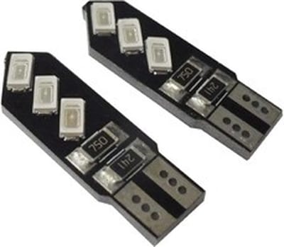 2x T10 LED - 6SMD - 12V - Wit
