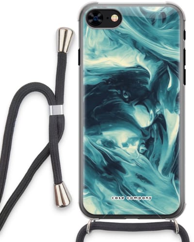 Case Company® - Hoesje met koord geschikt voor iPhone 8 hoesje met Koord - Dreaming About Whales - Telefoonhoesje met Zwart Koord - Bescherming aan alle Kanten en Over de Schermrand