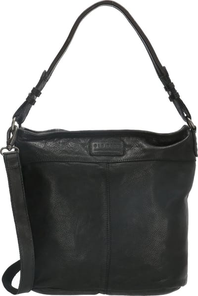 Old West Paint Rock Leren Hobo Handtas / Schoudertas - Zwart