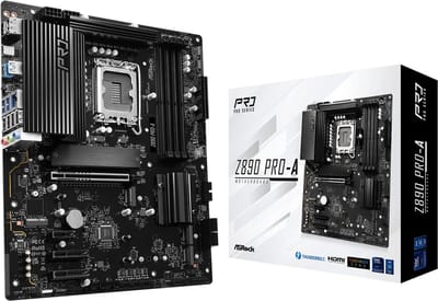 Asrock Z890 Pro-A Intel Z890 LGA 1851 | Socket LGA 1851 | Intel Z890 | 4xDDR5 | ATX | Moederbord