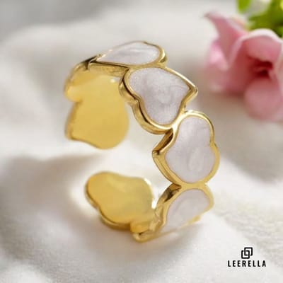 Leerella Luxe Roestvrijstalen Damesring Model-6 Goudkleurig Verstelbaar – Stijlvol, Elegant, Tijdloos en Duurzaamheid in Één (Model 1 t/m 10)