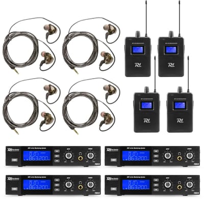 Power Dynamics PD810 In Ear Monitor Systeem set voor bands - UHF inear monitor systeem - 15 kanaals