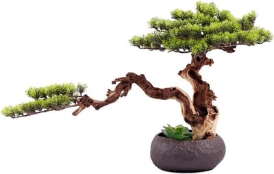 Kunstmatige boom - Nep plant - Decoratie kantoor - Zen-stijl design - 45 cm hoog - Groen