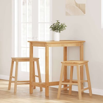 vidaXL - Barstoelen - 2 - st - massief - hout - rubber