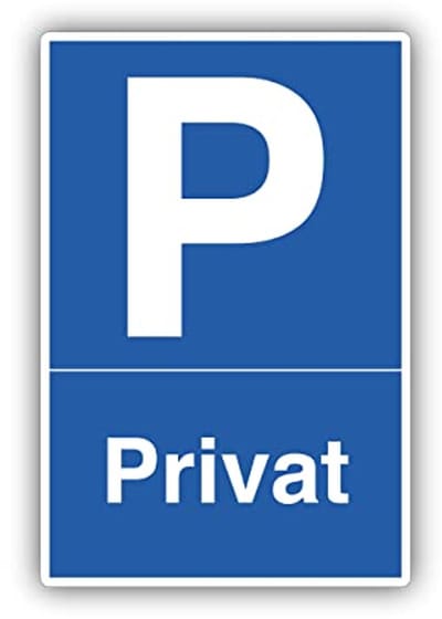 Privé parkeerplaatbord 20 x 30 cm weerbestendig en UV-beschermd