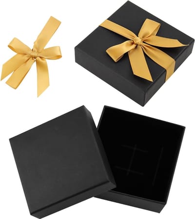 Elegante Zwarte Sieraden Doos, Mat Karton, Met Deksel, Voor Ringen en Kettingen, Set van 2, Perfect voor Cadeaus en Presentatie