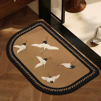 Tapis Doux en Boue Diatomacée Sale et Antidérapant Sens Avancé Rétro Français Tapis de Bain de Style Ancien Tapis de Bain 40 * 60CM brown