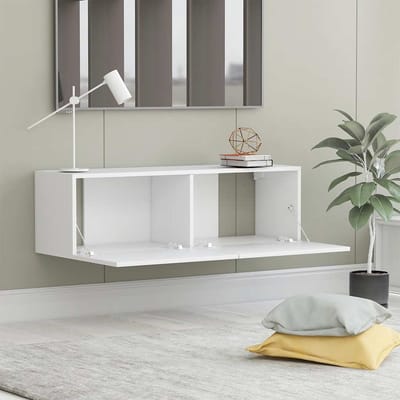 vidaXL - Tv-meubel - 100x30x30 - cm - bewerkt - hout - wit