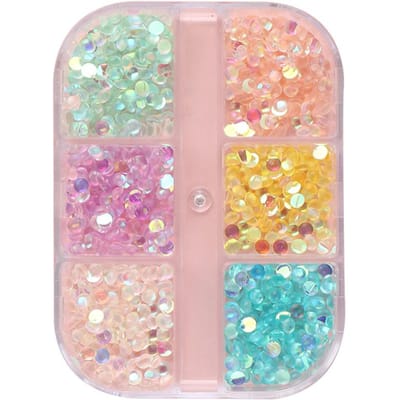 Acryl Zeemeermin Ronde Platte Kralen Nagels Kunst Decoratie 3D Kleurrijke Nagel Sieraden Charms DIY Nagel Ornamenten Accessoires