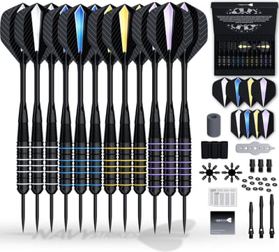 Navy Strikes Dartpijlen Set - 20 22 24 26 Gram - 12 Darts - 21 23 25 27 Gram Aanpasbaar - 108 Delige Dartset