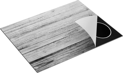 Chefcare Inductie Beschermer Bruine Houten Achtergrond - Hout - Zwart Wit - 77x59 cm - Afdekplaat Inductie - Kookplaat Beschermer - Inductie Mat
