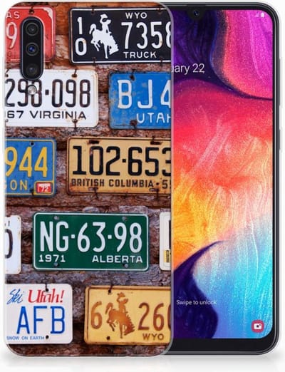 Samsung Galaxy A50 Siliconen Hoesje met foto Kentekenplaten