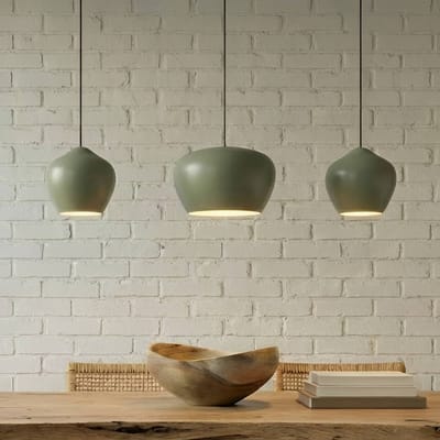 Lucande - hanglamp - 3lichts - IJzer - H: 20 cm - E27 - lichtgroen, wit
