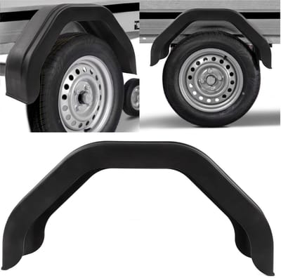 Dailygoods- Spatbord Aanhanger - Geschikt voor 12/13 inch Wielen - Slagvast PE-Materiaal - Afmetingen 670x325x200mm - Eenvoudige Installatie - Krasbestendig - Aanhangwagen Spatbord