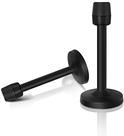 Zwarte Wandgemonteerde Deurstoppers - 6 Inch Roestvrij Stalen Deurhouder en Rubber Bumper - 2 Stuks