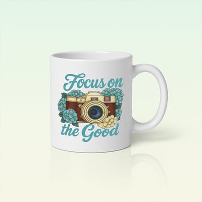 Inspirerende "Focus op het Goede" Camera Design Koffiemok - Motiverend Cadeau voor Fotografen & Positiviteitsliefhebbers