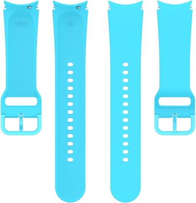 Siliconen bandje - geschikt voor Samsung Galaxy Watch 7 / Watch FE / Watch 6 / Watch 6 Classic / Watch 5 / Watch 5 Pro / Watch 4 / Watch 4 Classic - maat S / M - lichtblauw