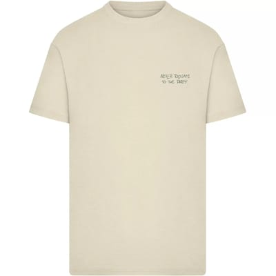 Mister Tee - Never Too Late To The Party Heren Tshirt - XS - Creme