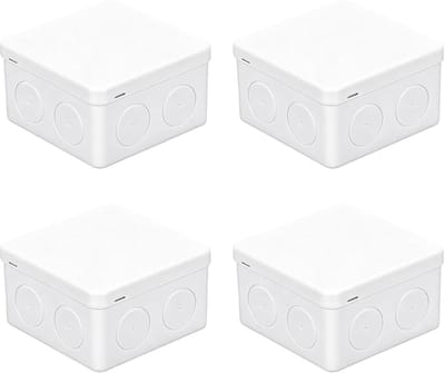 Waterdichte Aansluitdoos - Verdeeldoos Buiten - Elektrische Installaties - IP65 Robuust Ontwerp - 85 x 85 mm - Zwart