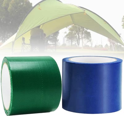 Hooghechtende zeildoektape, universele reparatietape voor luifels, sterk hechtende zeildoektape, anti-scheur tentdoek zonwerende tape voor luifels en tenten (8*750cm groen + blauw) Reparatieset - Cyslmuk®