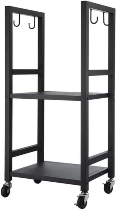 Metalen Brandhouthouder - Houtopslag Rek - Open Haard Aanvullen - Met Haken - 40 x 30 x 80 cm - Zwart