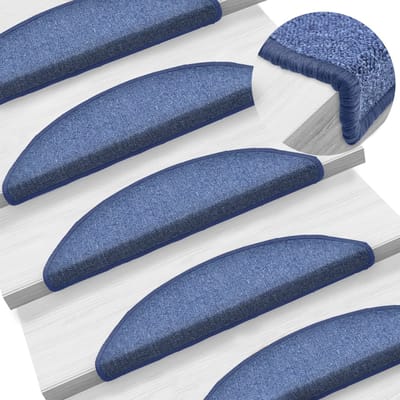 vidaXL - Trapmatten - 15 - st - 56x17x3 - cm - Blauw - Halfrond