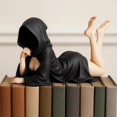 Halloween 3D Mysterieus Beeld Gothic Zwarte Pij Koningin Figuur Boekenplank Beeldje Spookachtige Zittende Beelden Desktop Ornamenten Cadeaus 15CM NO BOX
