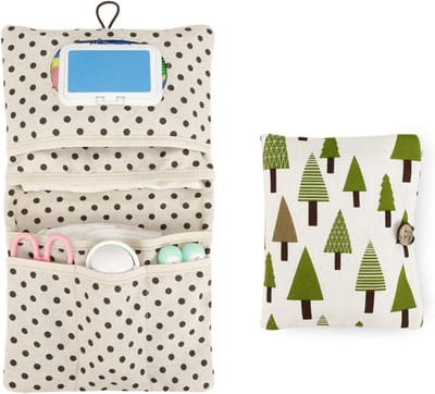 Vouwbare Luierbagage Organizer - Baby tas - Opbergtas - Baby Nappy Bag - Met Natte Doekjesdispenser - Grote Capaciteit - Veel Vakken - Machinewasbaar - 37x22 cm - Bos Patroon