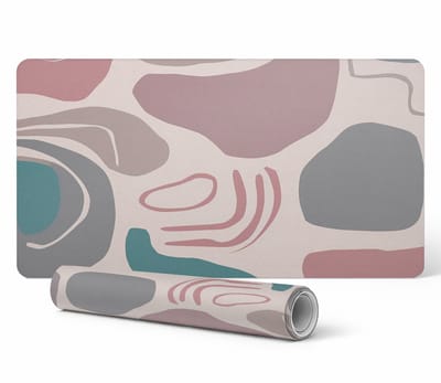 Beschermende decoratieve mat voor op kantoor met abstracte vormen, 90x45 cm