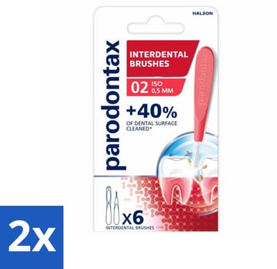 2 x Parodontax - Ragers - Interdentale Ragers 0,5 mm - ISO Maat 2 - 6 ragers - Interdentale Reiniging - Tandplak Verwijderen - Tandenborstel Aanvulling - Tandvlees Beschermen - Tanden Reinigen