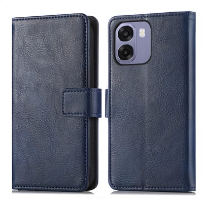 imoshion Hoesje - Geschikt voor Oppo A6x (5G) / Oppo A6x (4G) - Luxe Bookcase - Donkerblauw